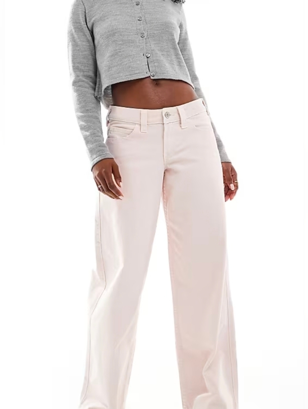 Hollister Low Rise Super Baggy Pants W23 Regular Light Pink NWT Wide Leg Y2K Sty